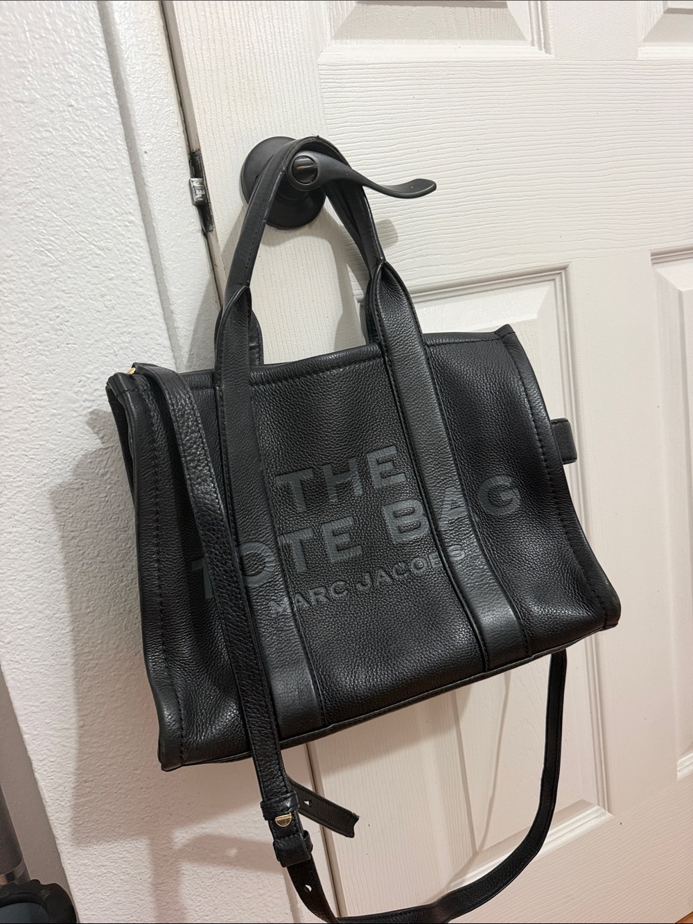 Marc Jacobs Black Pebbled Leather 'The Tote Bag' Shoulder Tote